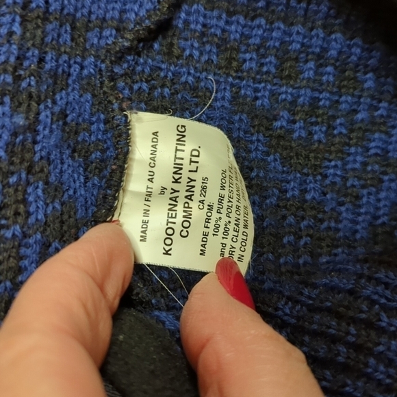 Nordic Wool Cardigan By Kootenay Canadian Rockies Zip Up navy Scandi Girl Sz S - Picture 5 of 10